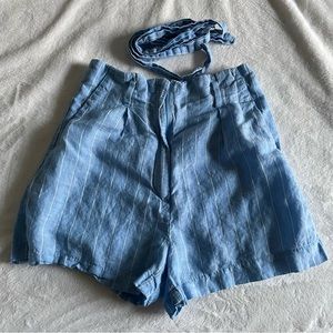 blue flowy h&m shorts
